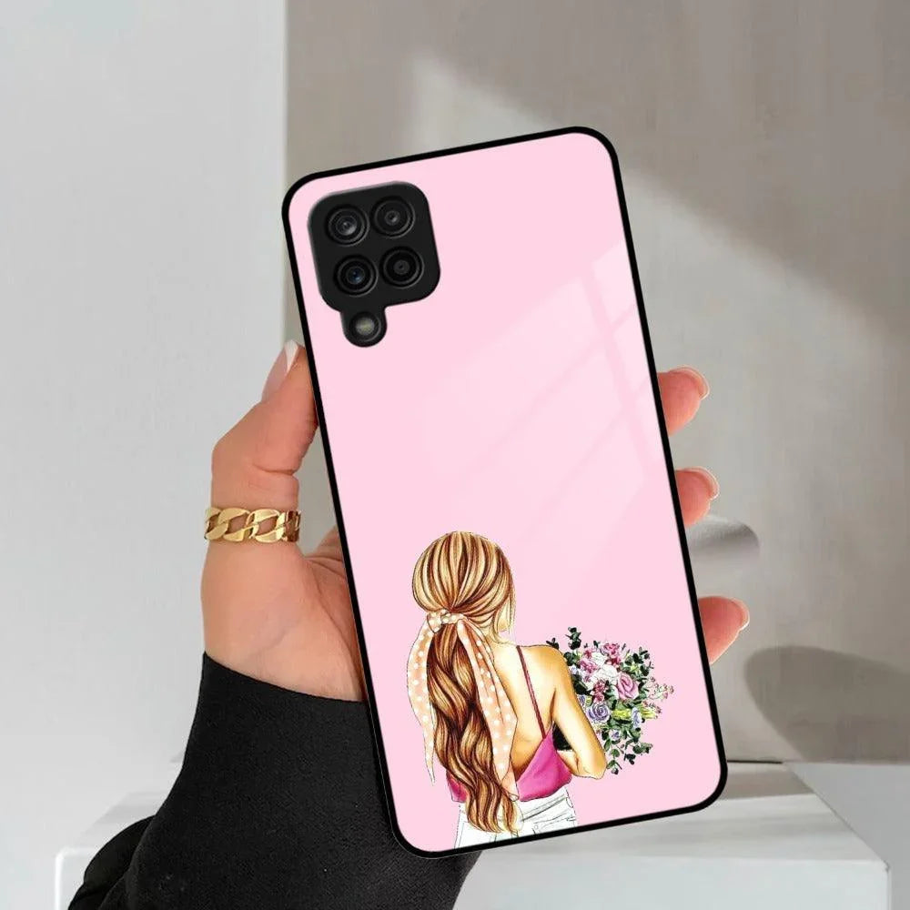 Styles Girl With Flower Glass Case For Samsung - ShopOnCliQ