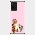 Styles Girl With Flower Glass Case For Vivo T1 5G