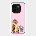 Styles Girl With Flower Glass Case For Vivo T3 Pro 5G