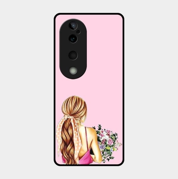 Styles Girl With Flower Glass Case For Vivo T3 Ultra