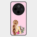 Styles Girl With Flower Glass Case For Vivo T4 5G