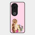 Styles Girl With Flower Glass Case For Vivo T4 Ultra 5G