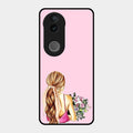 Styles Girl With Flower Glass Case For Vivo T4R 5G