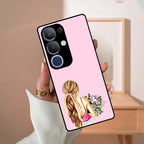 Styles Girl With Flower Glass Case For Vivo - ShopOnCliQ