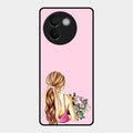 Styles Girl With Flower Glass Case For Vivo V30E 5G