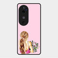 Styles Girl With Flower Glass Case For Vivo V40 5G