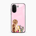 Styles Girl With Flower Glass Case For Vivo V60e 5G