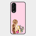 Styles Girl With Flower Glass Case For Vivo Y17S