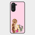 Styles Girl With Flower Glass Case For Vivo Y18I