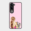 Styles Girl With Flower Glass Case For Vivo Y300 5G