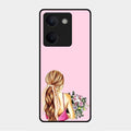 Styles Girl With Flower Glass Case For Vivo Y300 Plus 5G