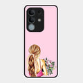 Styles Girl With Flower Glass Case For Vivo Y31 Pro 5G