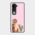 Styles Girl With Flower Glass Case For Vivo Y400 Pro 5G
