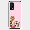 Styles Girl With Flower Glass Case For Xiaomi Mi 10T Pro 5G