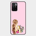 Styles Girl With Flower Glass Case For Xiaomi Redmi 10 Prime 2022