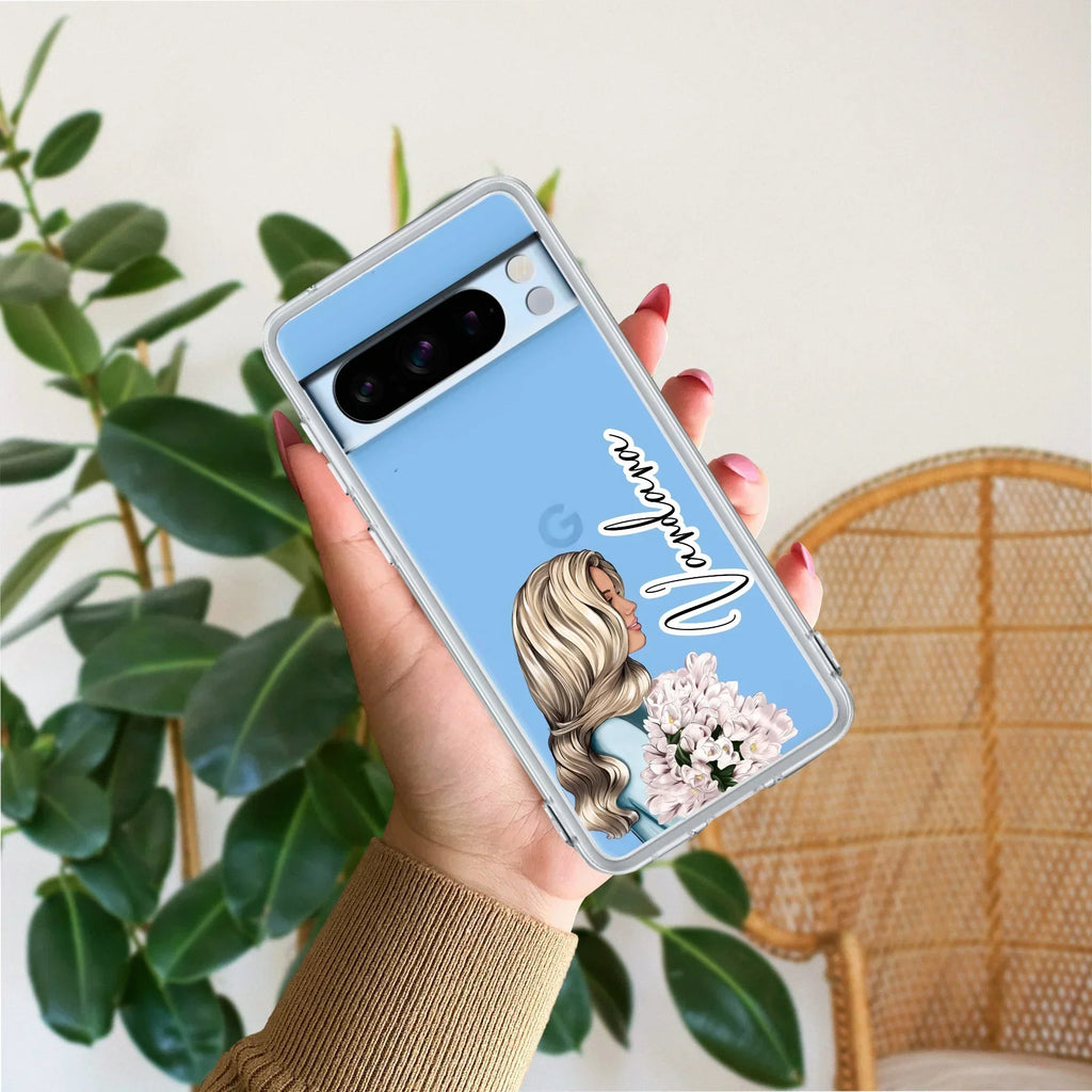 Stylish Girl Customize Transparent Silicon Case For Google Pixel 8 Pro 5G