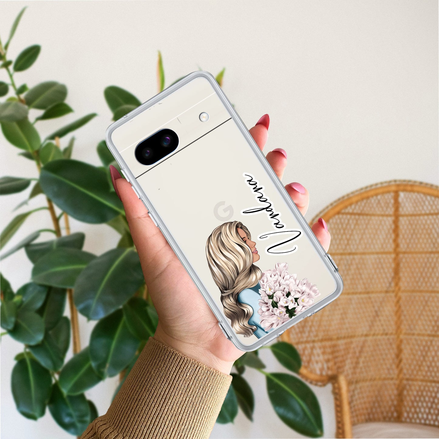 Stylish Girl Customize Transparent Silicon Case For Google