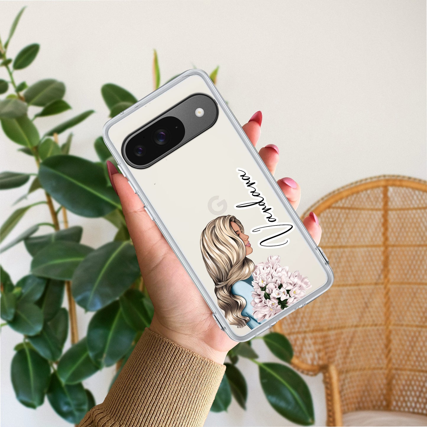 Stylish Girl Customize Transparent Silicon Case For Google