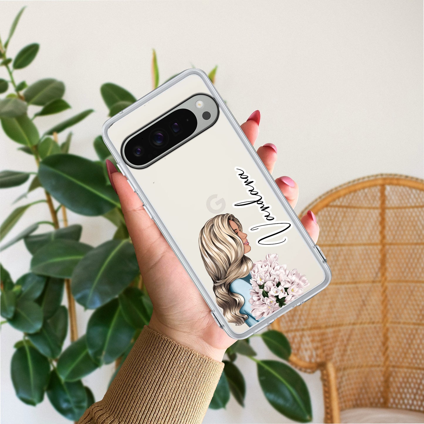 Stylish Girl Customize Transparent Silicon Case For Google