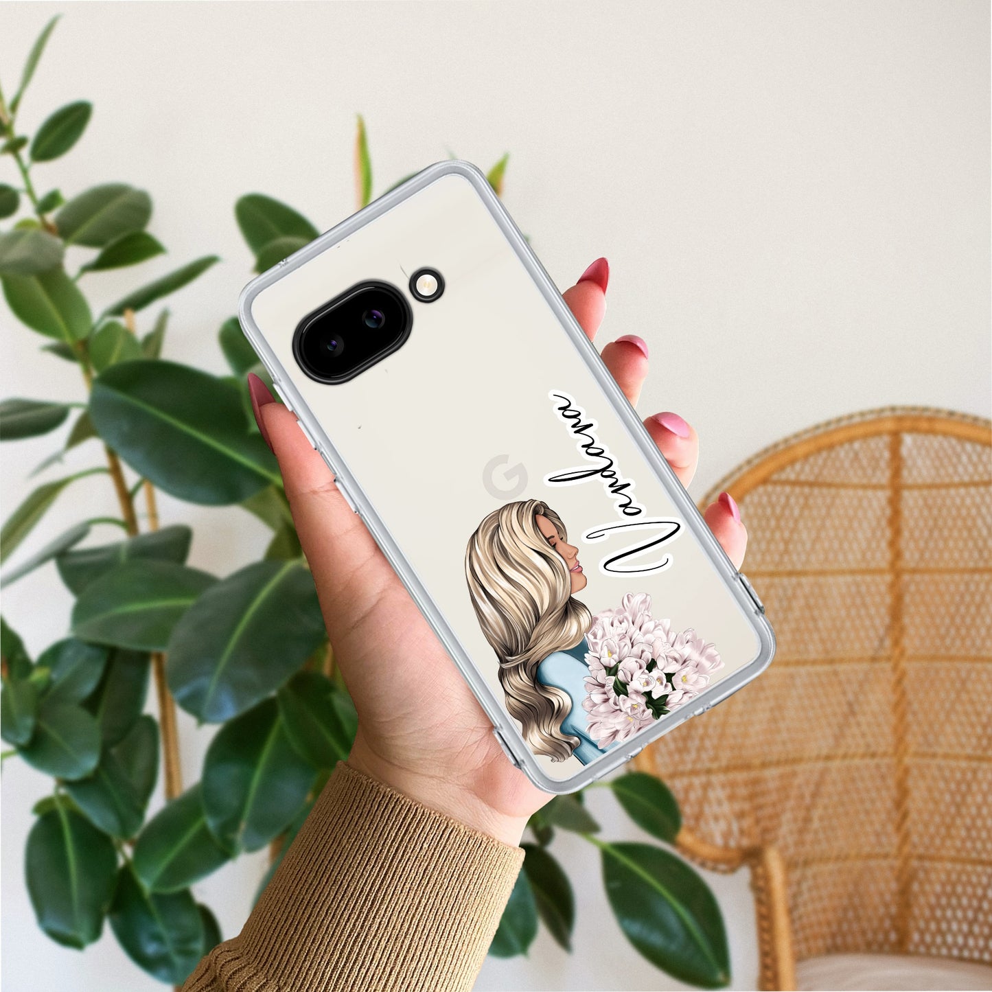 Stylish Girl Customize Transparent Silicon Case For Google