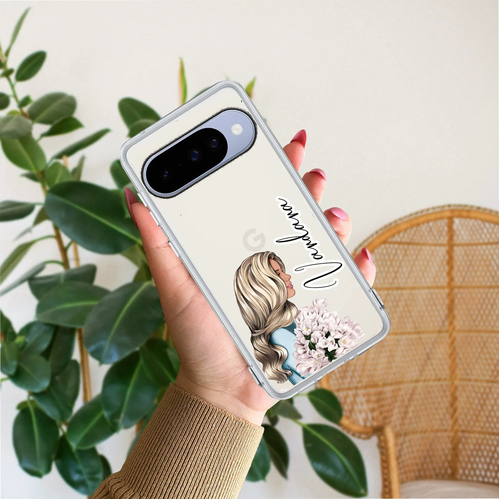 Stylish Girl Customize Transparent Silicon Case For Google Pixel 10