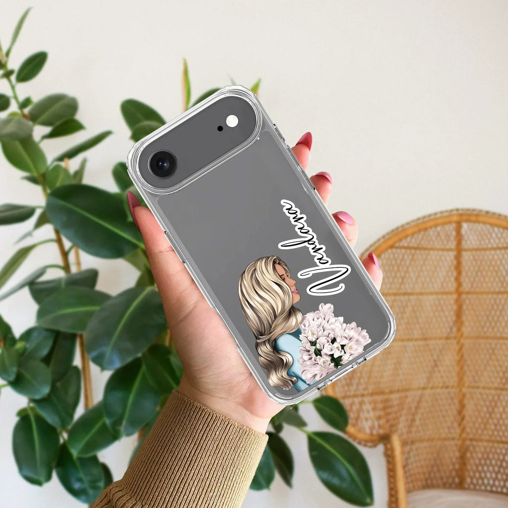 Stylish Girl Customize Transparent Silicon Case For iPhone 12 Pro