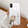 Stylish Girl Customize Anti Yellow Clear Case For iPhone Xs Max