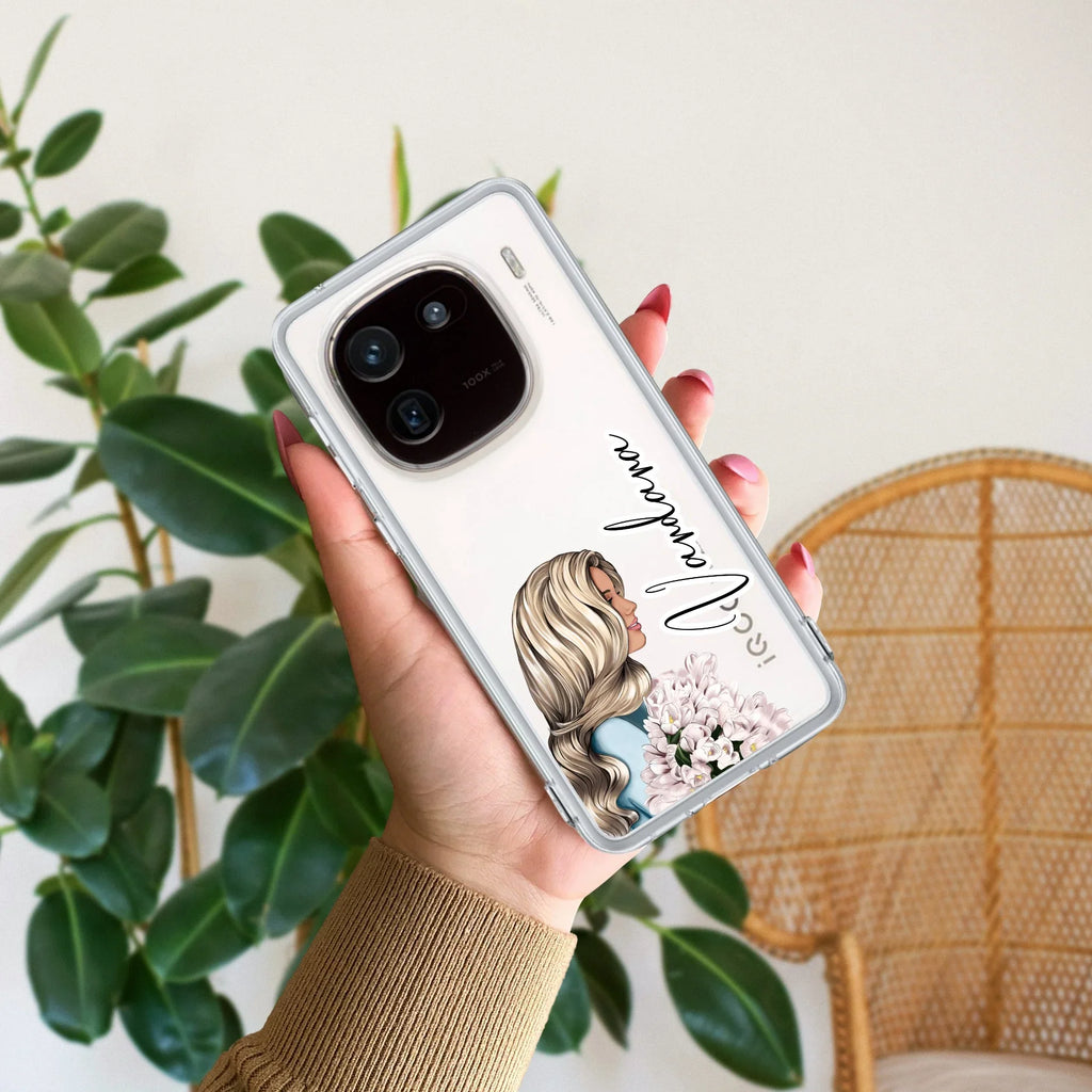 Stylish Girl Customize Transparent Silicon Case For iQOO 12 5G