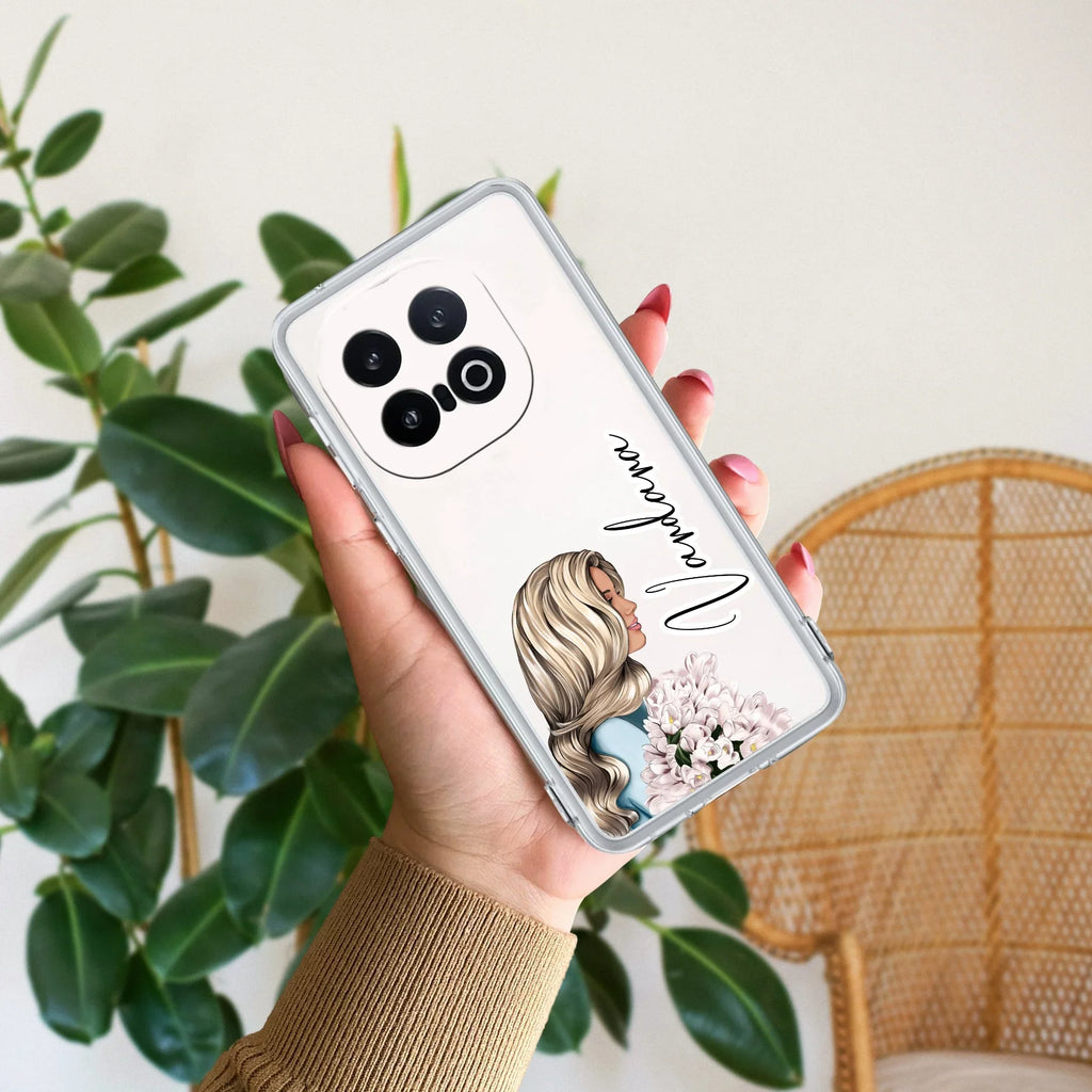Stylish Girl Customize Transparent Silicon Case For iQOO 13 5G