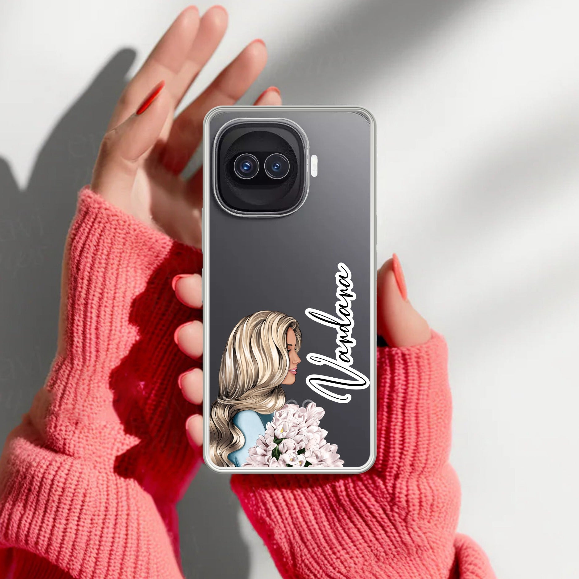 Stylish Girl Customize Transparent Silicon Case For iQOO