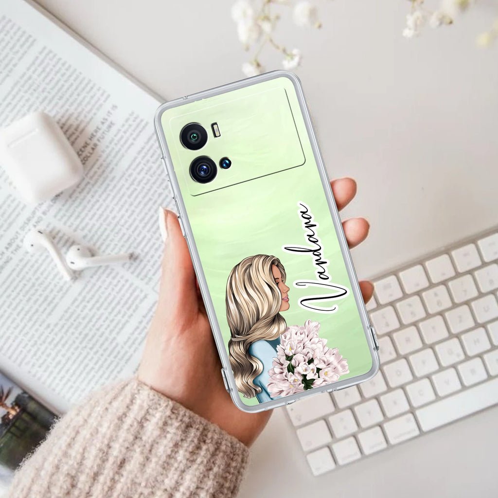 Stylish Girl Customize Transparent Silicon Case For iQOO Neo 7 Pro 5G