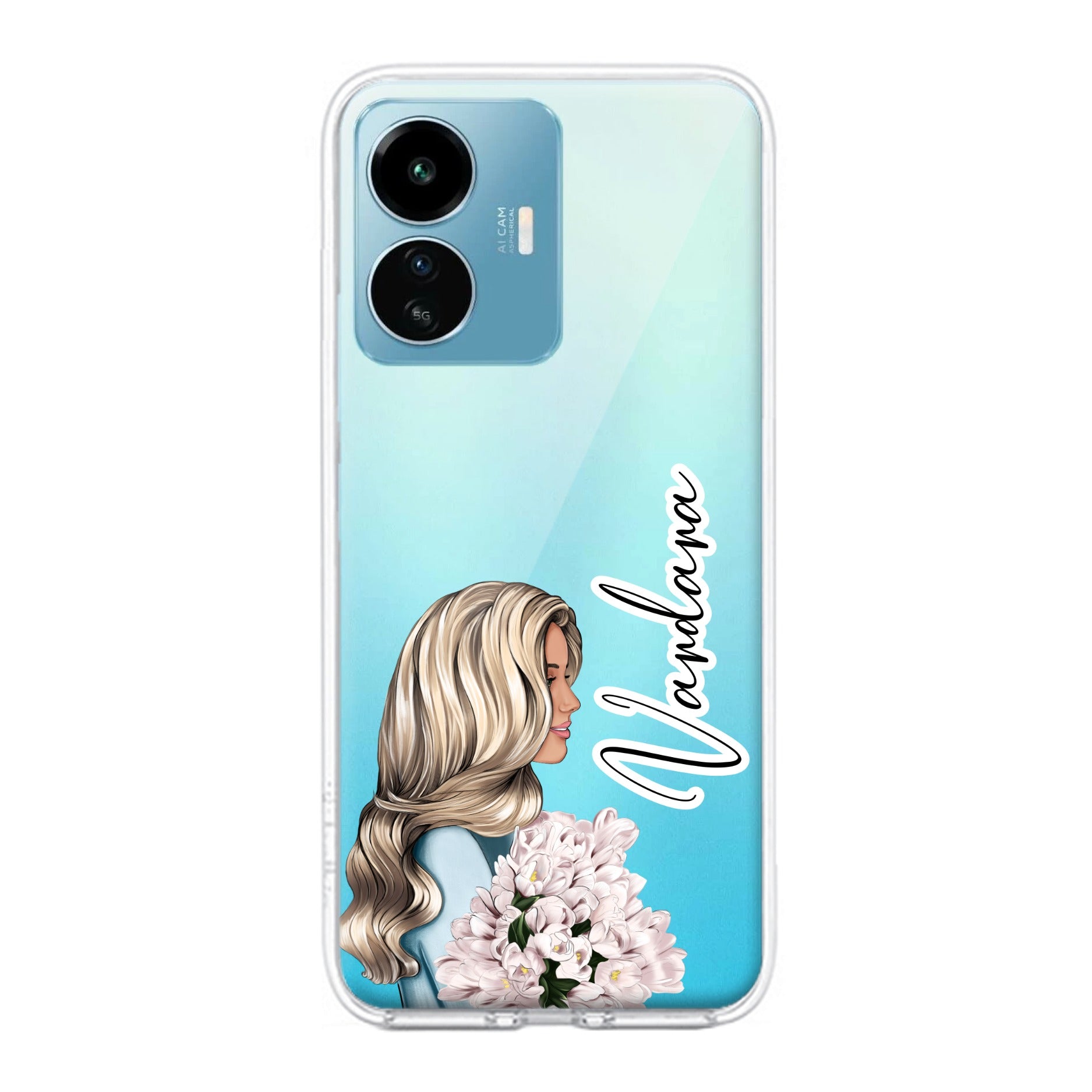Stylish Girl Customize Transparent Silicon Case For iQOO Z6 Lite 5G