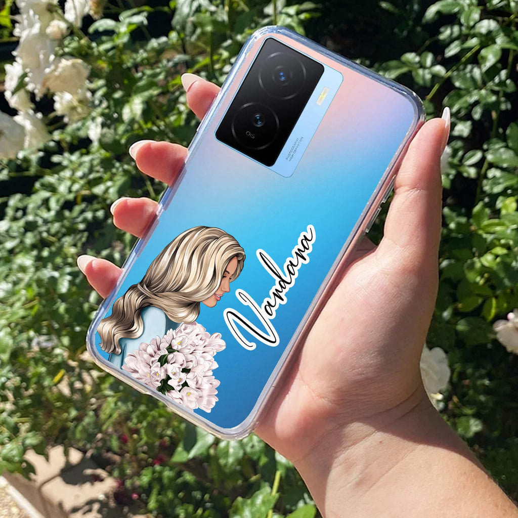 Stylish Girl Customize Transparent Silicon Case For iQOO Z7s 5G