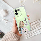 Stylish Girl Customize Transparent Silicon Case For iQOO Z7 Pro 5G