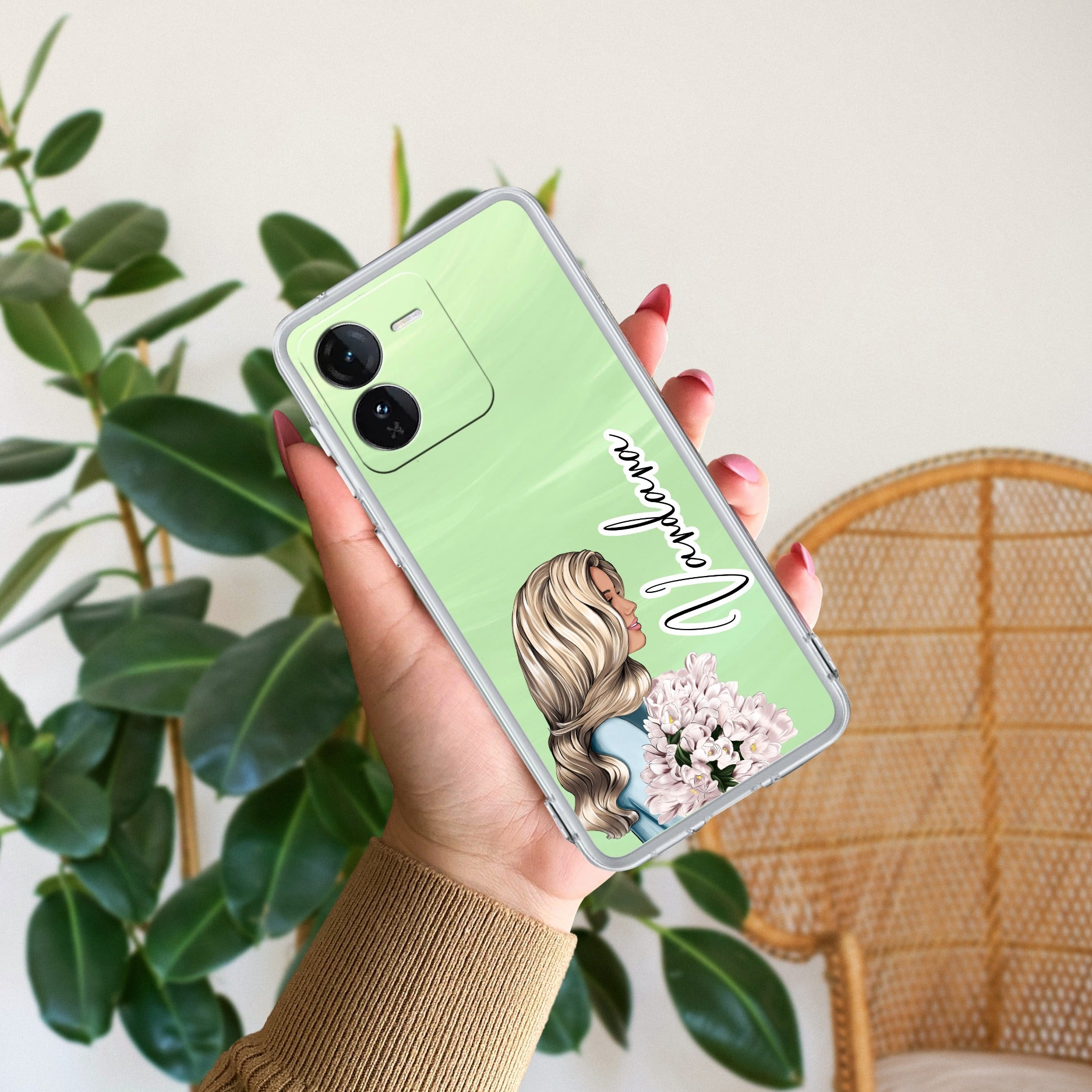 Stylish Girl Customize Transparent Silicon Case For iQOO Z9 5G