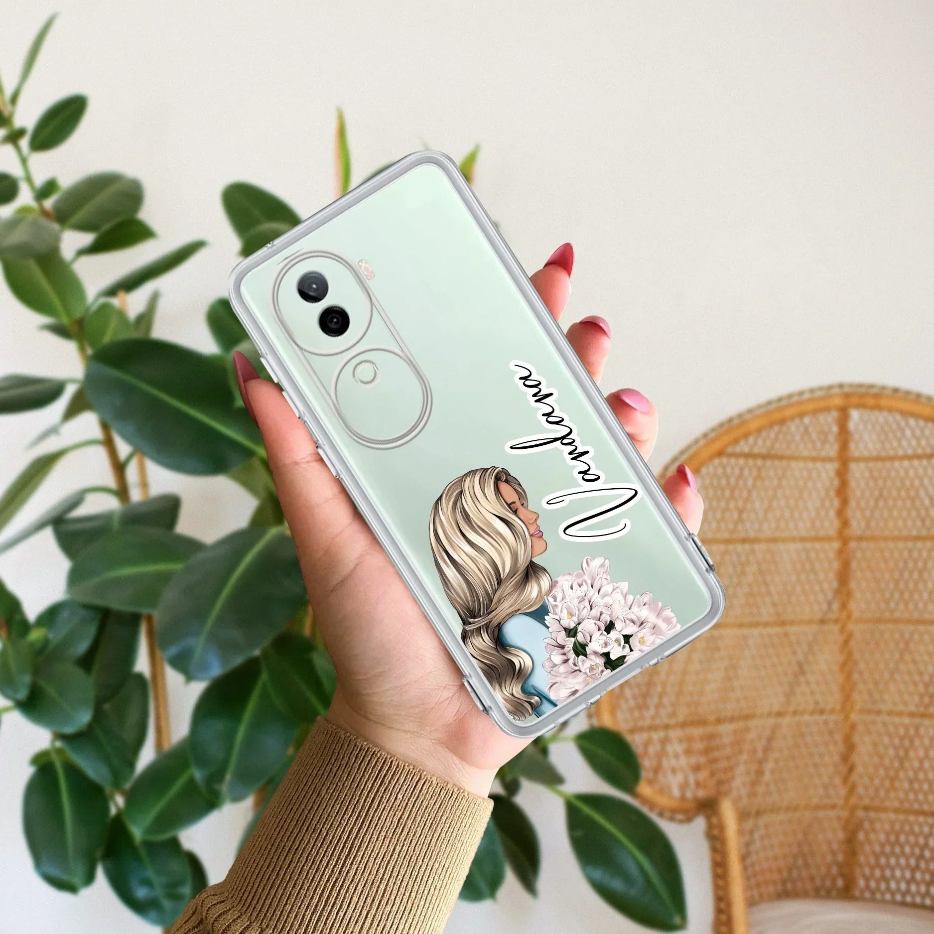 Stylish Girl Customize Transparent Silicon Case For Vivo V29 5G