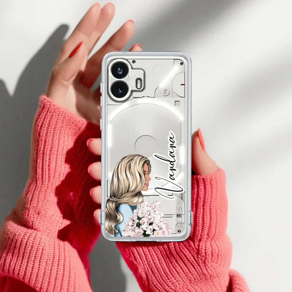 Stylish Girl Customize Transparent Silicon Case For Nothing - ShopOnCliQ