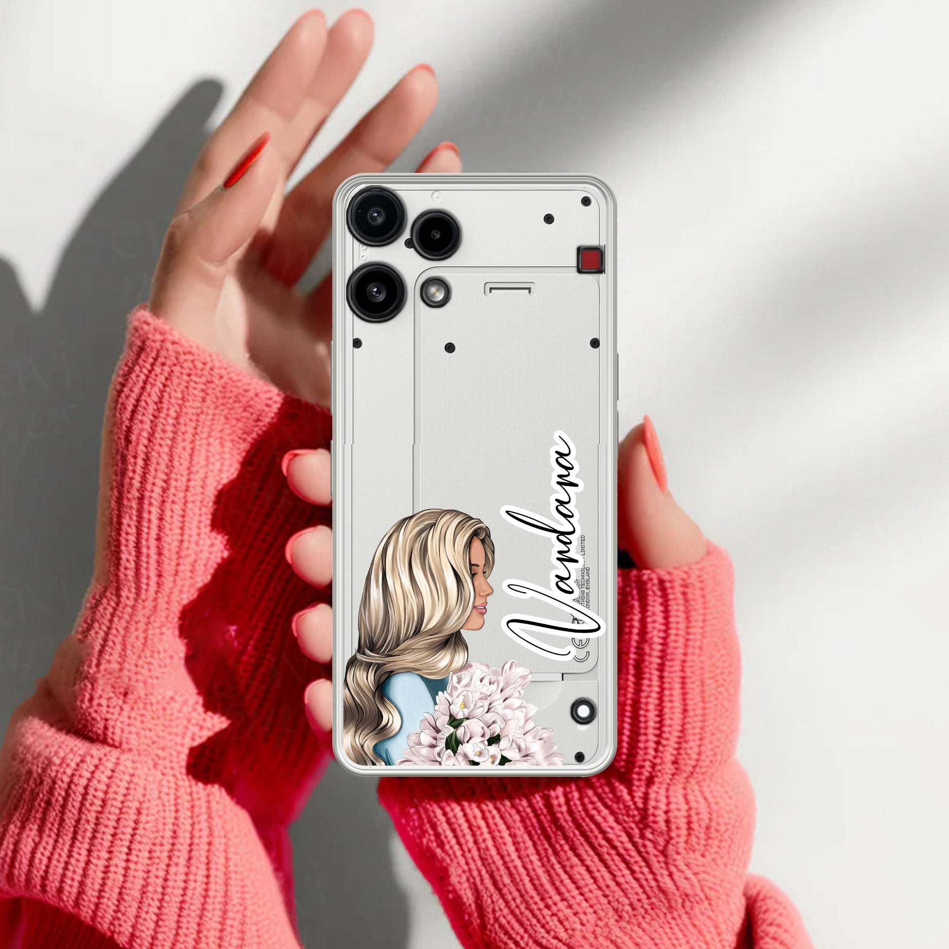 Stylish Girl Customize Transparent Silicon Case For Nothing