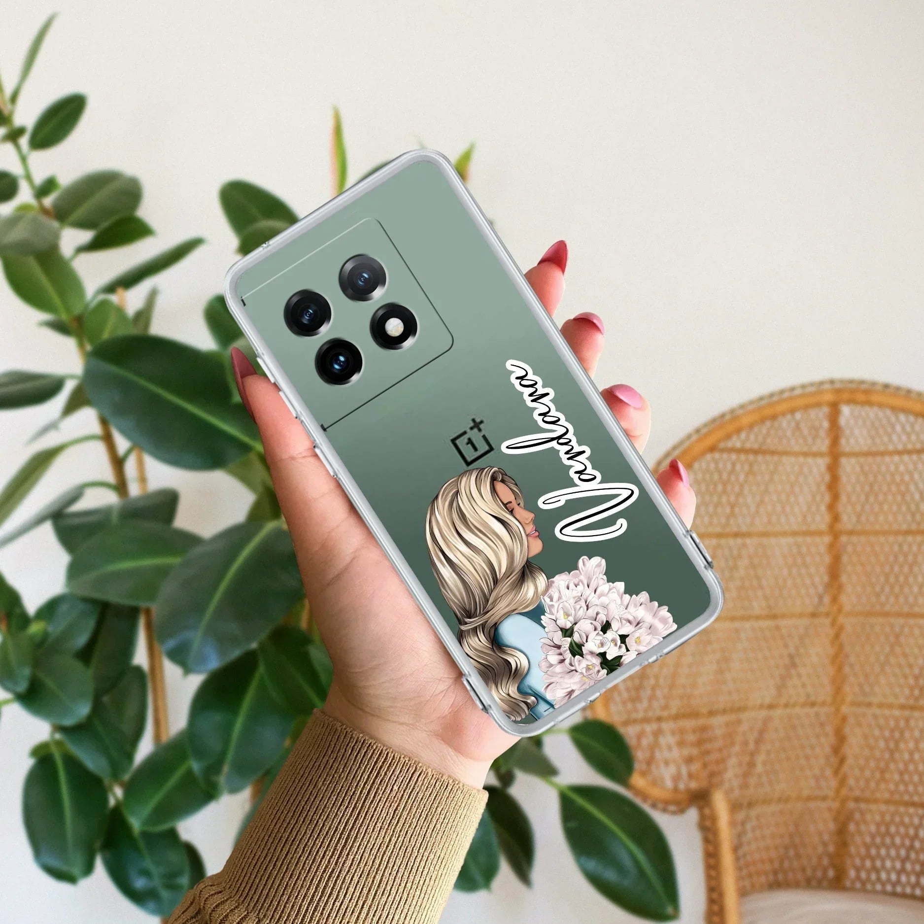 Stylish Girl Customize Transparent Silicon Case For OnePlus Nord 2 5G
