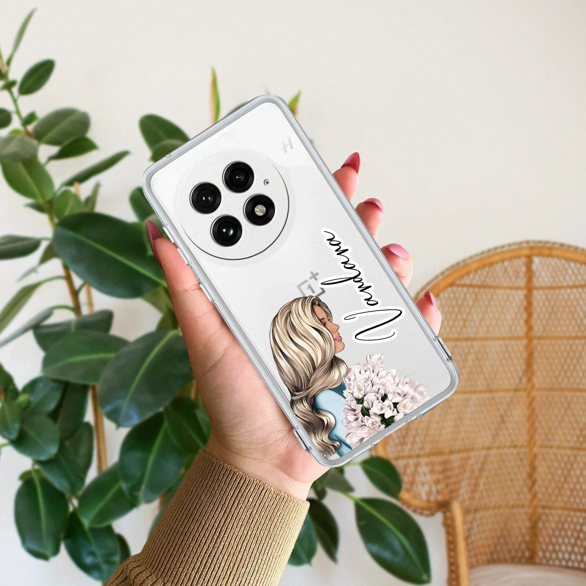 Stylish Girl Customize Transparent Silicon Case For OnePlus