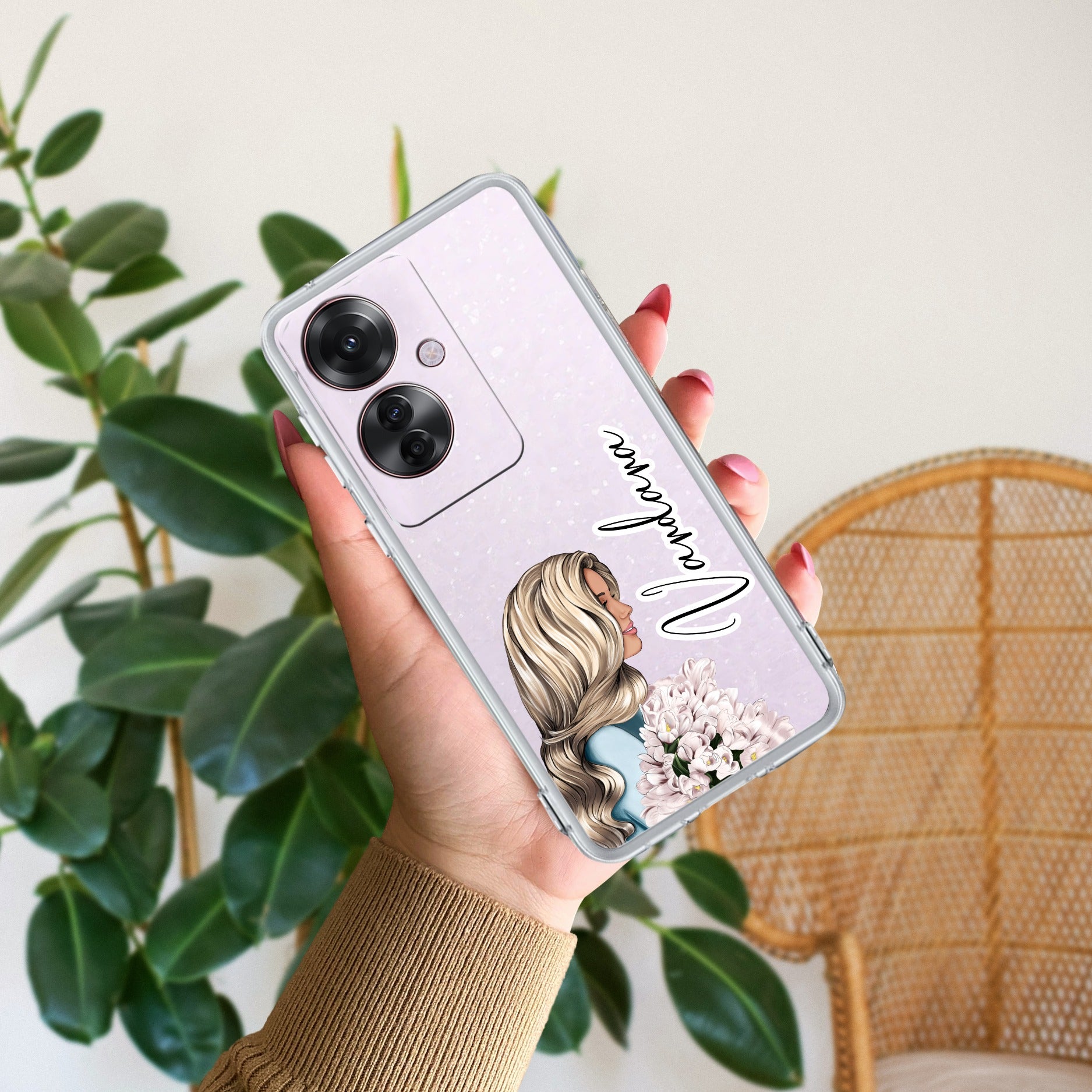 Stylish Girl Customize Anti Yellow Case For Oppo F25 Pro 5G