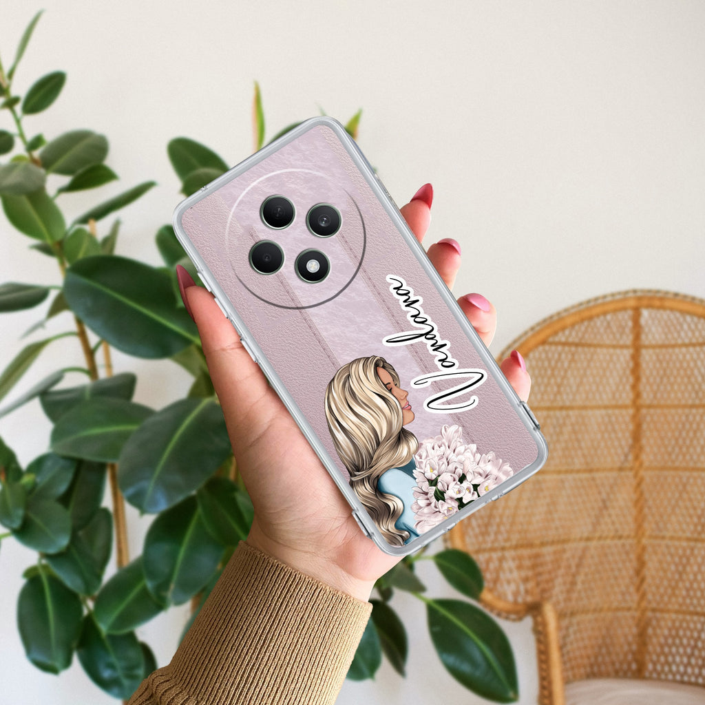 Stylish Girl Customize Anti Yellow Case For Oppo F27 5G
