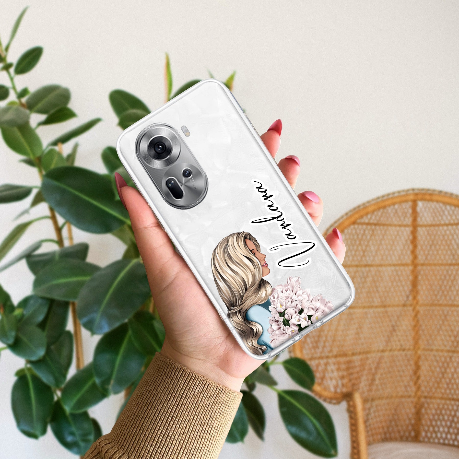 Stylish Girl Customize Anti Yellow Case For Oppo Reno 11 5G