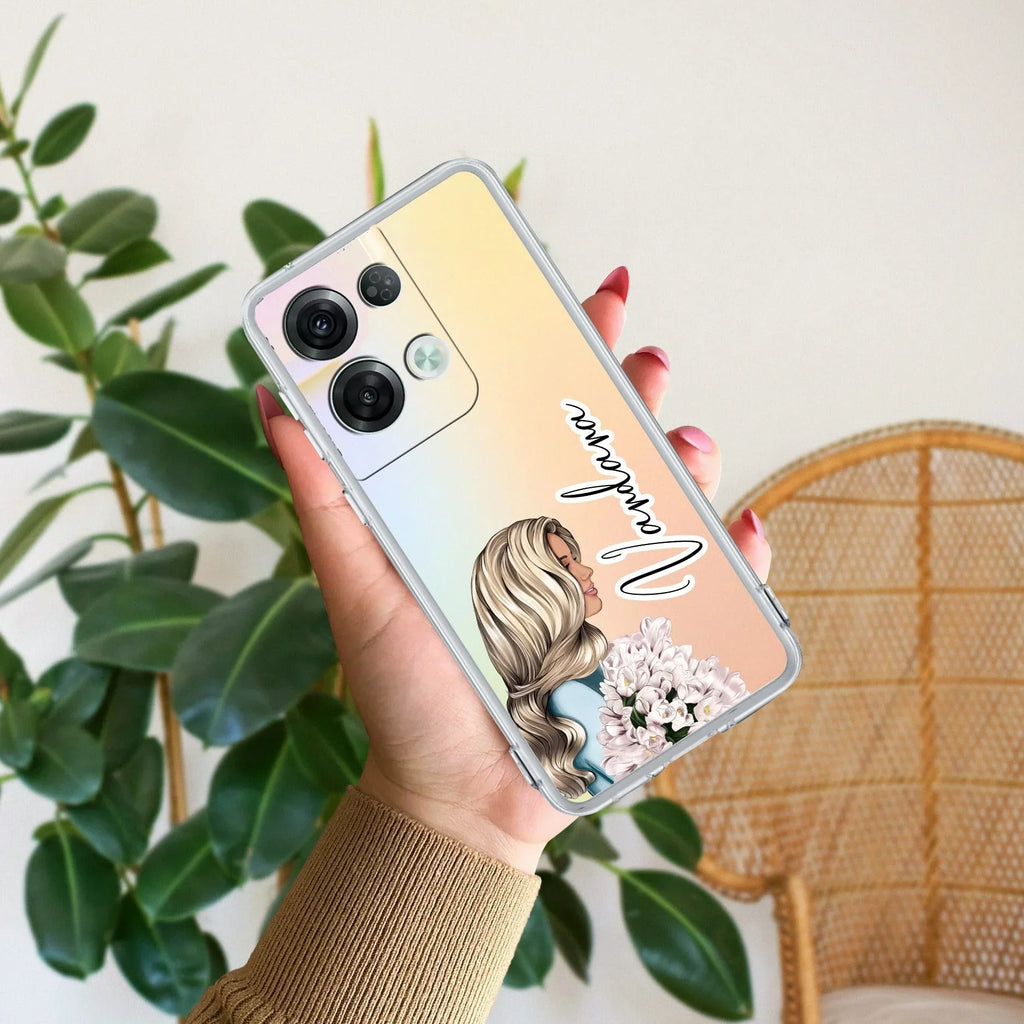 Stylish Girl Customize Anti Yellow Case For Oppo Reno 8 5G