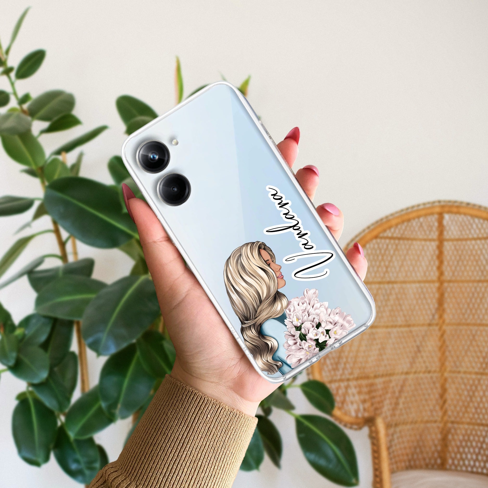 Stylish Girl Customize Anti Yelllow Case For Realme 10 Pro 5G