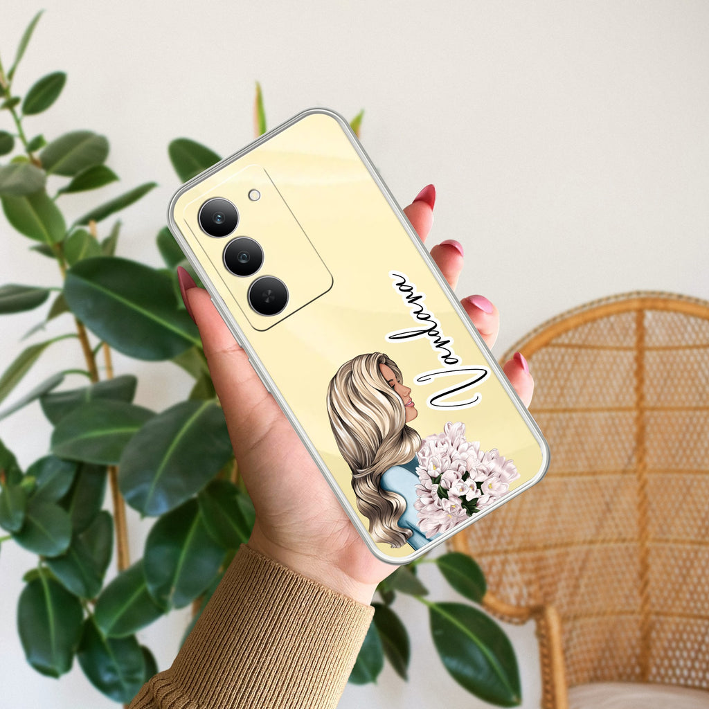 Stylish Girl Customize Anti Yelllow Case For Realme 14x 5G