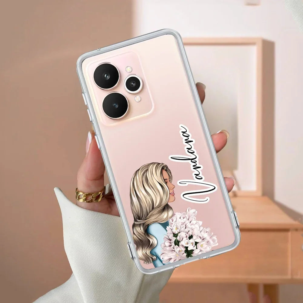 Stylish Girl Customize Transparent Silicon Case For Realme Narzo 70 5G