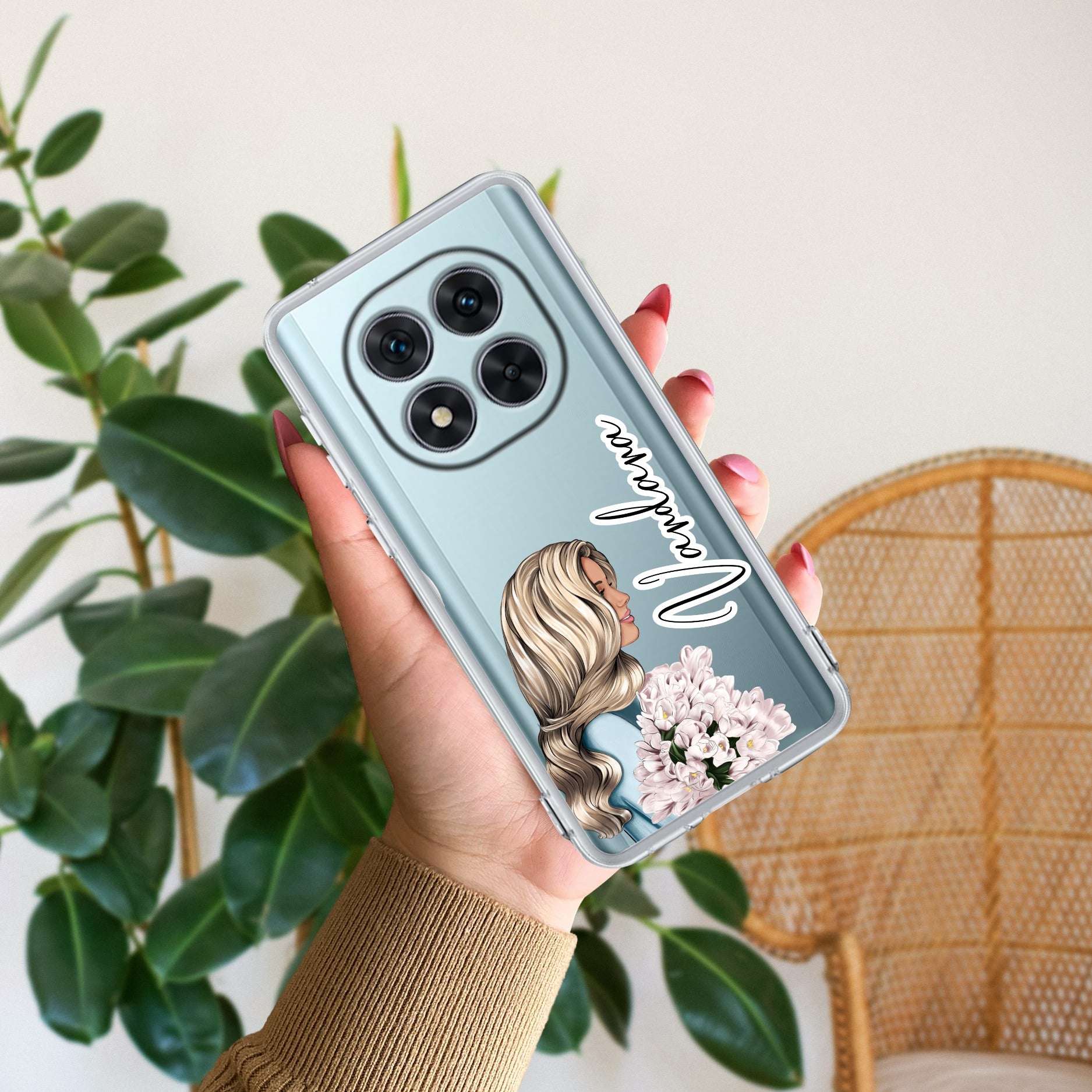 Stylish Girl Customize Transparent Silicon Case For Redmi Note 14 Pro Plus 5G