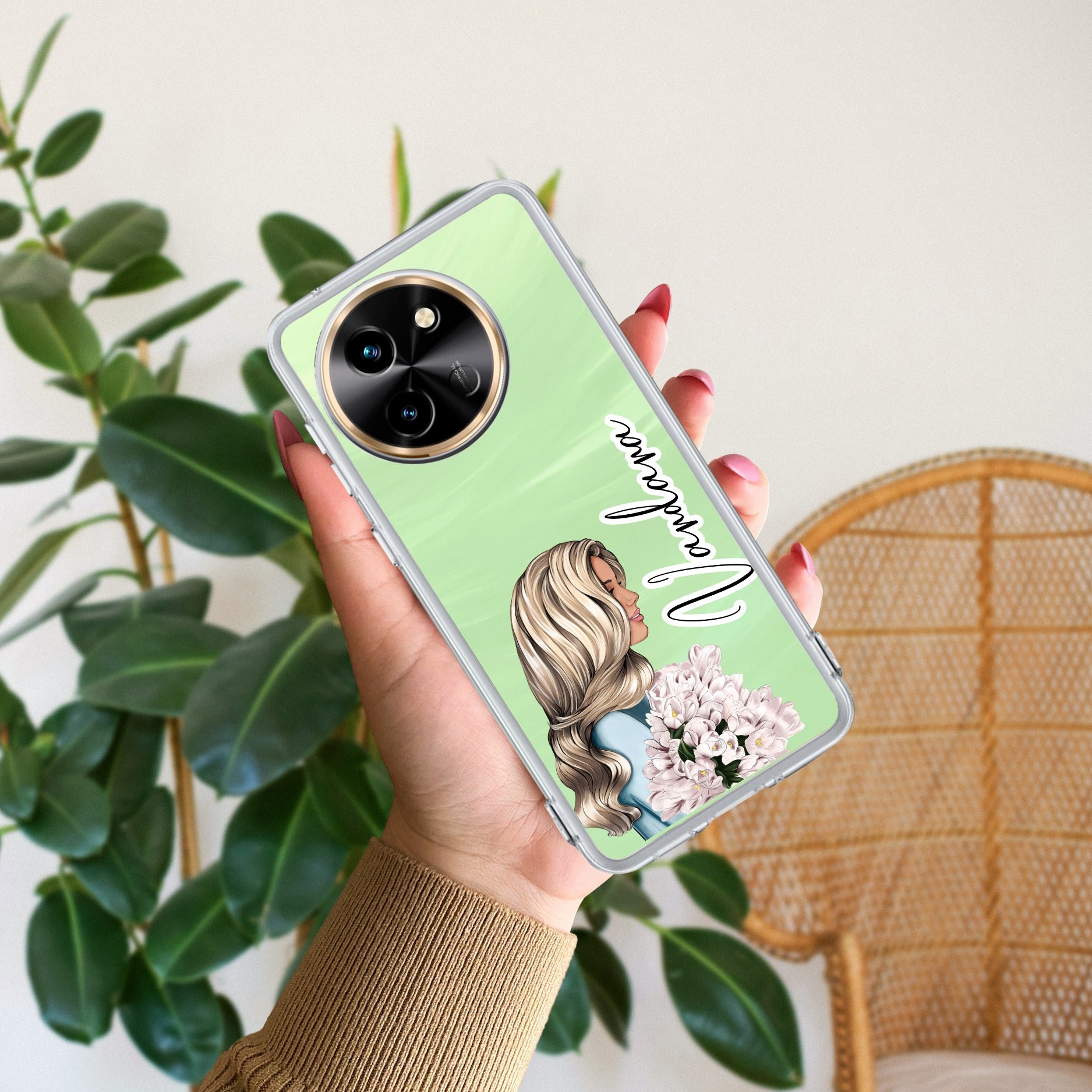 Stylish Girl Customize Transparent Silicon Case For Vivo T3X 5G