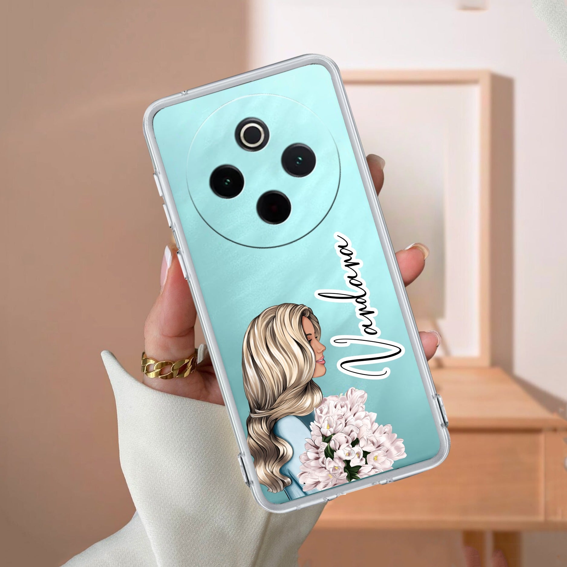 Stylish Girl Customize Transparent Silicon Case For Vivo T4 5G